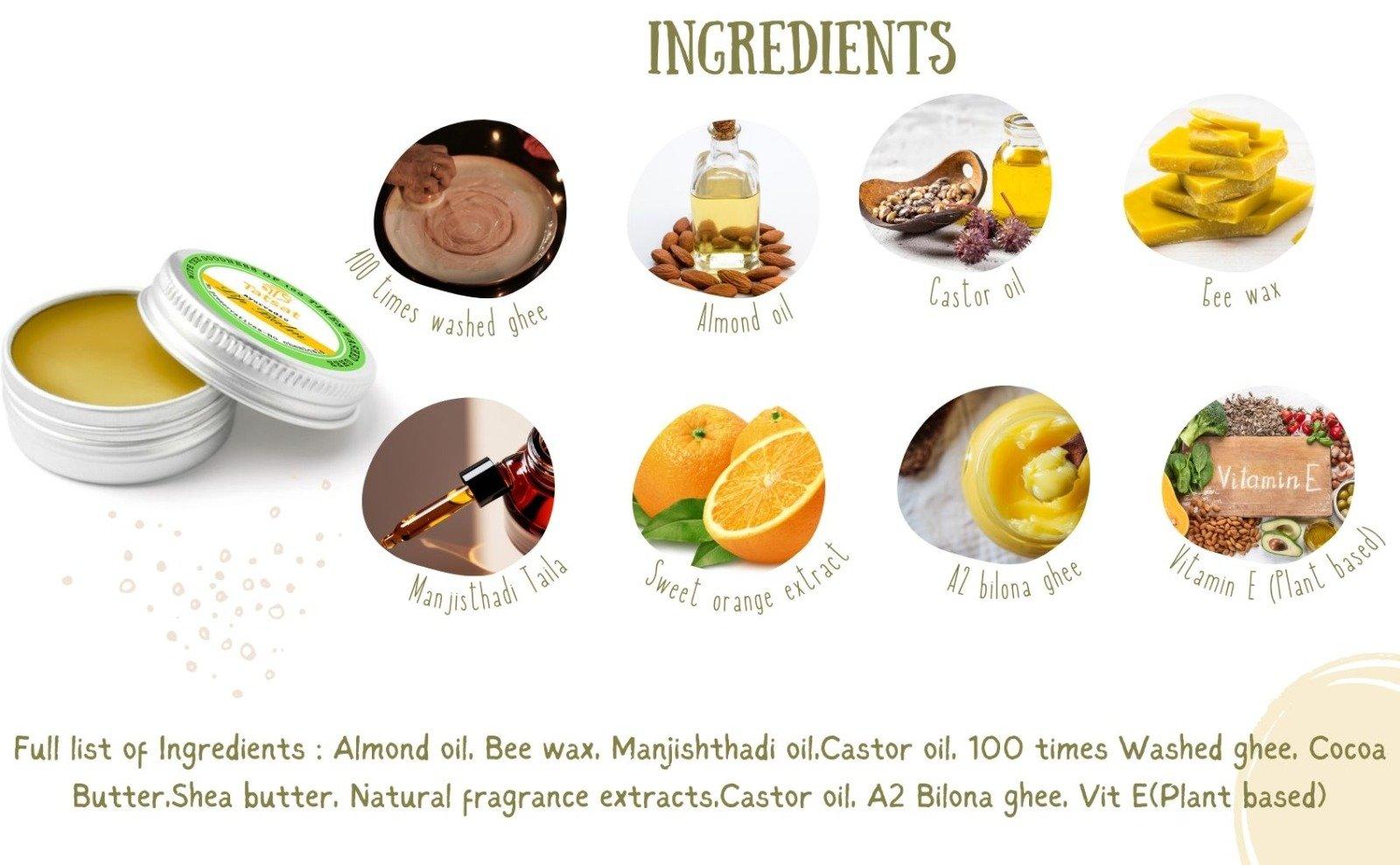 Exquisite Creamy Lip nourishing balm with Shata dhauta ghrita 10