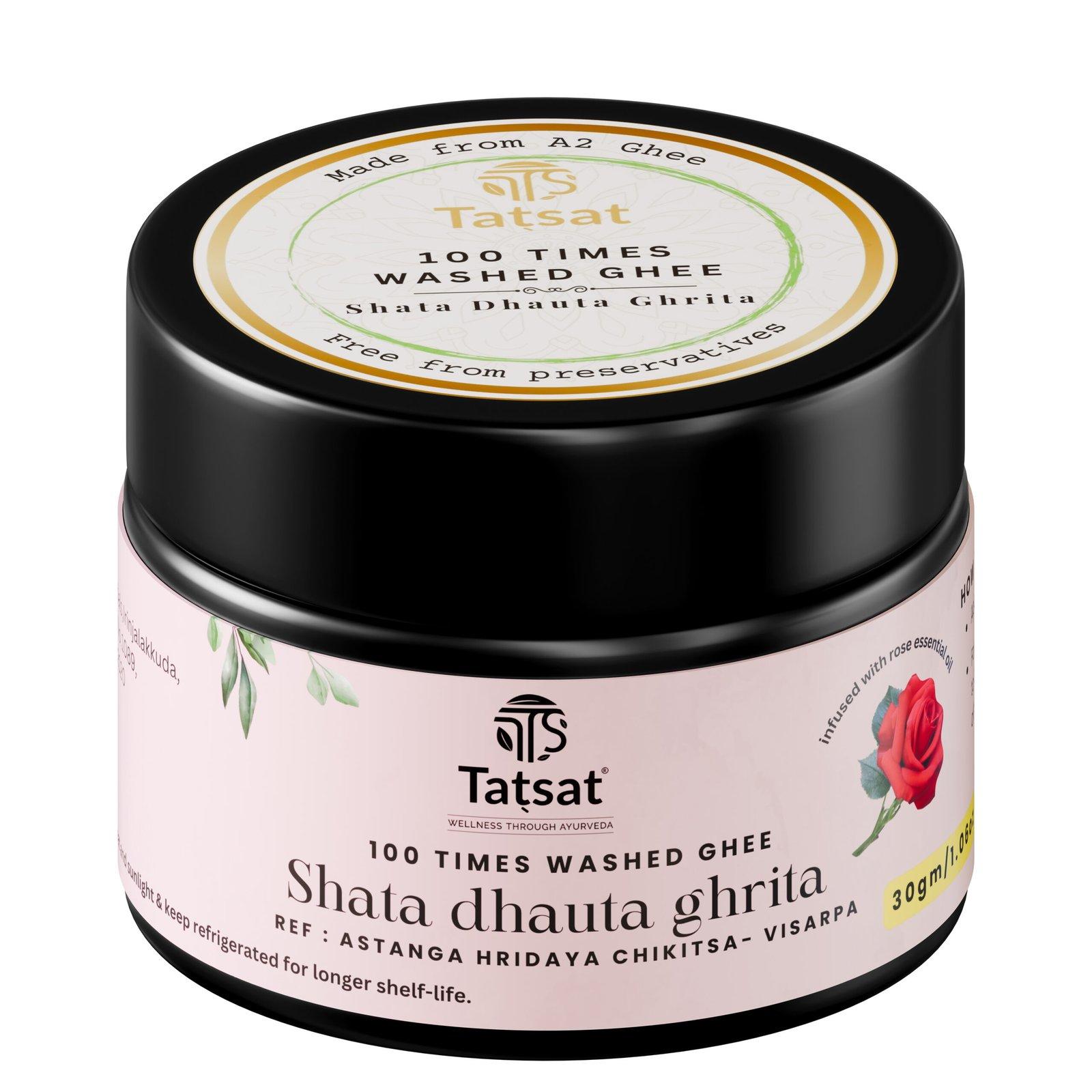 Tatsat 100 Times Washed Desi Cow A2 Ghee Moisturizing Cream infused with Rose essential oil 7