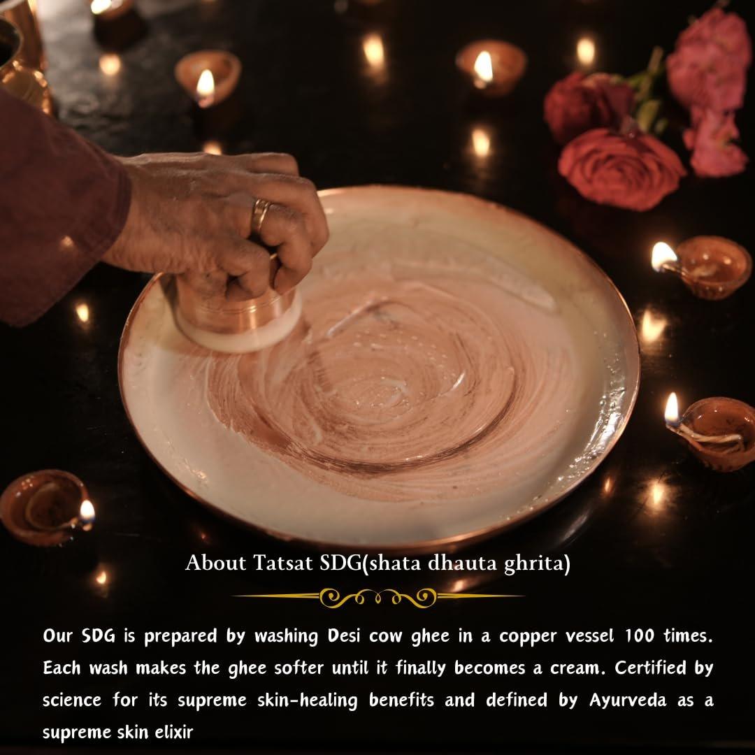 Tatsat 100 Times Washed Desi Cow A2 Ghee Moisturizing Cream infused with Rose essential oil 11