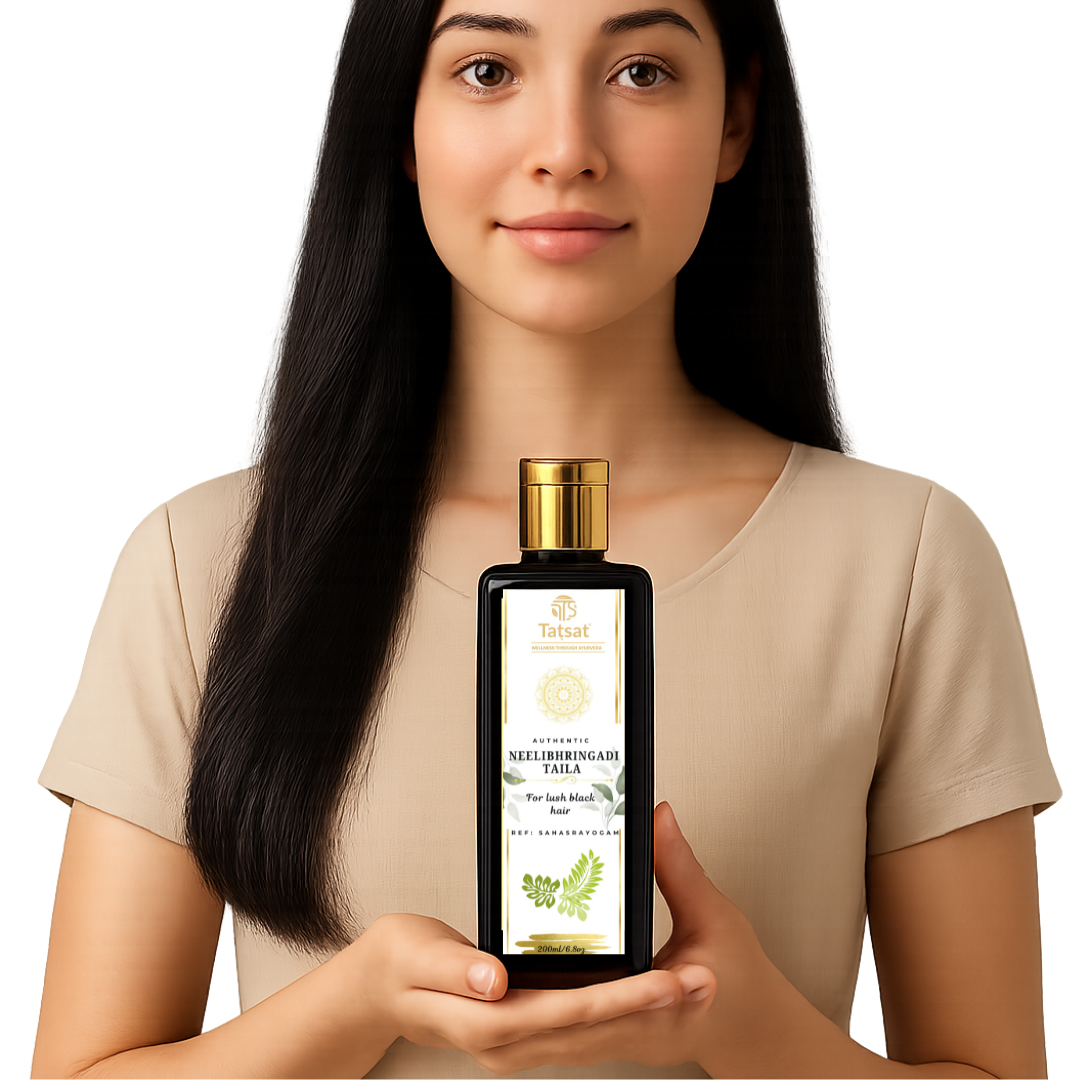 Neelibhringadi classical ayurvedic hair oil for lush black hair 2