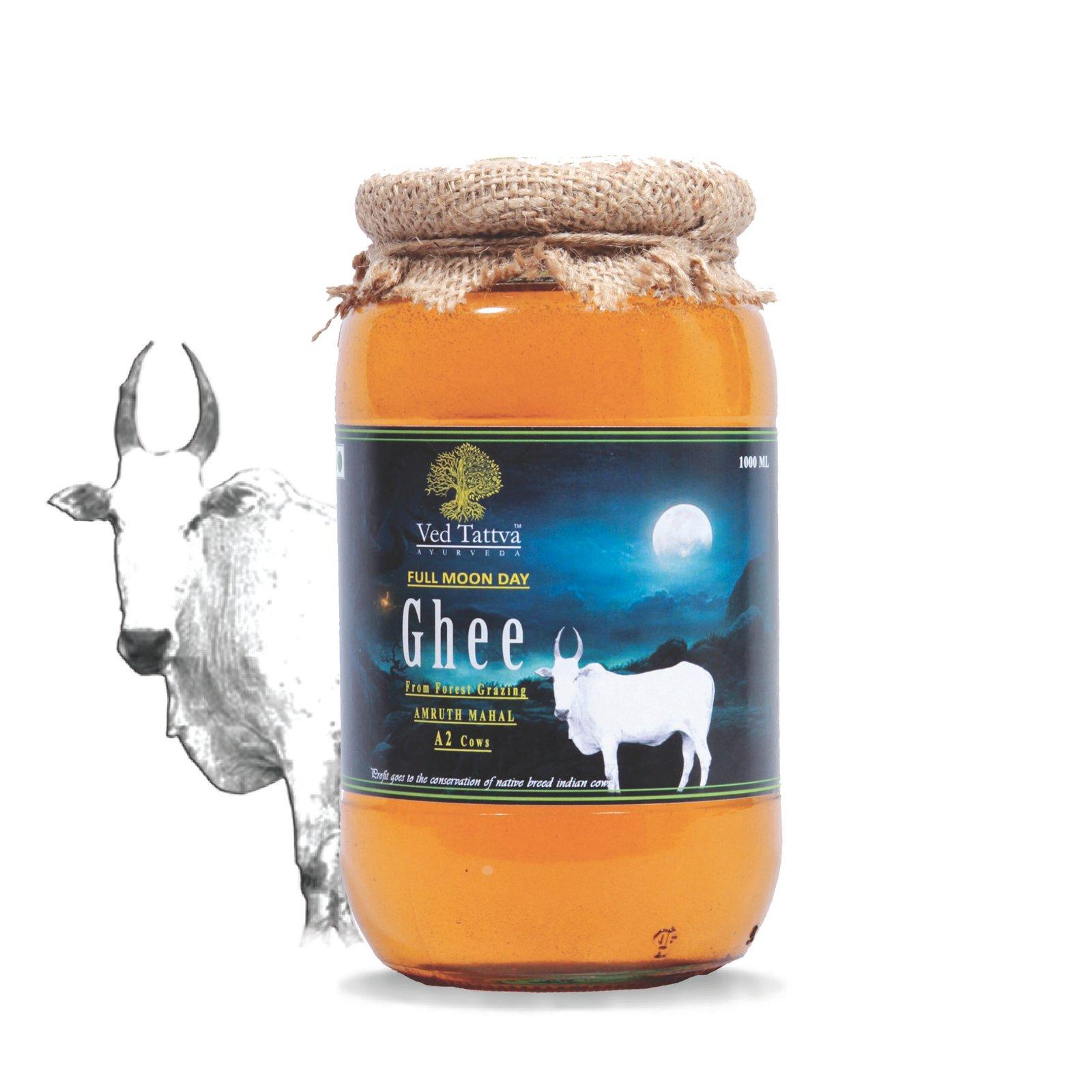 Full Moon A2 Forest grazing Amruth Mahal BILONA Cow Ghee - 1000 ML